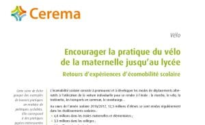 Fiche CEREMA : Encourager la pratique du vélo de la maternelle au lycée