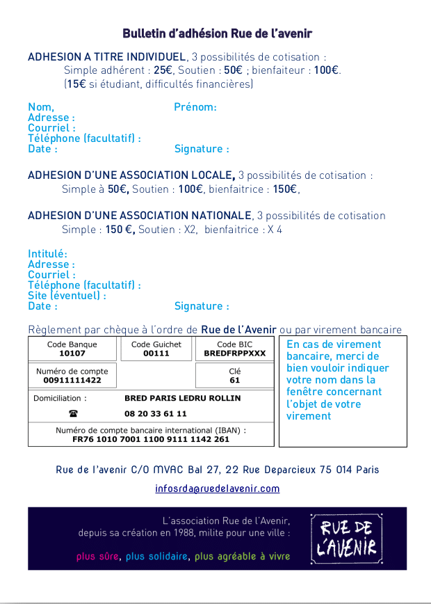 Bulletin d'adhésion