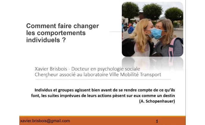 Comment faire changer les comportements individuels ? 6 septembre 2023 - Xavier Bribois - Visioconférence