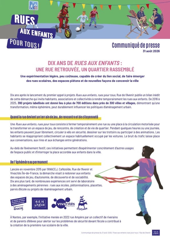 Bilan de 10 ans de Rues aux enfants, rues pour tous !